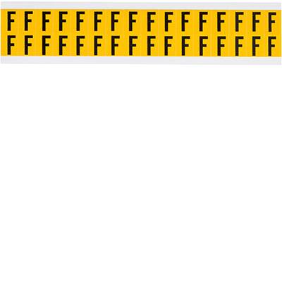 Brady, 1520-F, B-946, Vinyl, Buchstabe F, Schwarz auf Gelb, 14 x 19mm, Schrifthöhe 15mm(25 K. á 32 E.)