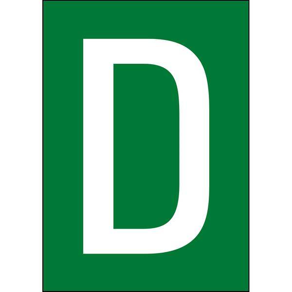 Brady, B-859, A4-Etiketten mit Zahlen und Buchstaben, Magnetischer Kunststoff, Weiß auf Grün, 297 x 210 mm, permanent, Beschriftung: D (1 Schild/Pac