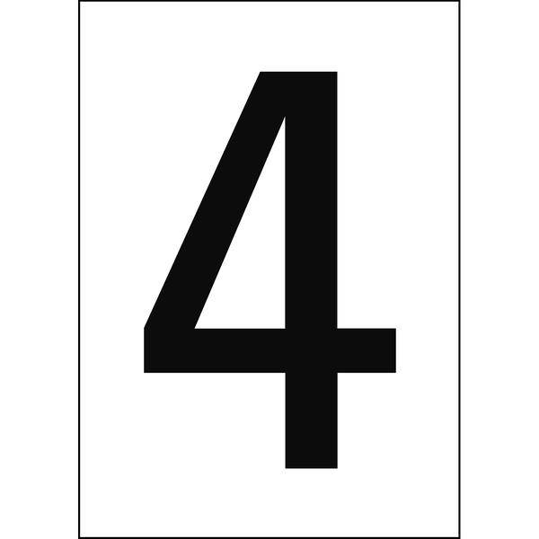 Brady, B-7541, A4-Etiketten mit Zahlen und Buchstaben, Laminierter Polyester, Schwarz auf Weiß, 297 x 210 mm, permanent, Beschriftung: 4 (1 Schild/Pa