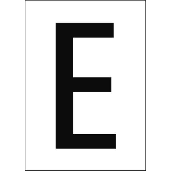 Brady, B-7541, A4-Etiketten mit Zahlen und Buchstaben, Laminierter Polyester, Schwarz auf Weiß, 297 x 210 mm, permanent, Beschriftung: E (1 Schild/Pa