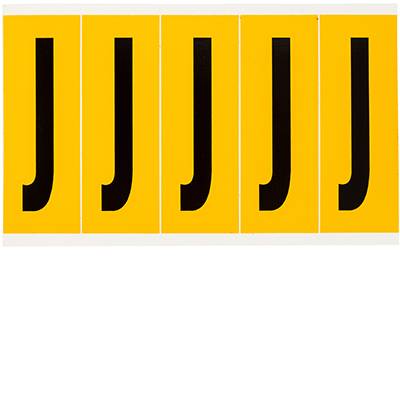 Brady, B-946, 1560-J, Vinyl, Beschriftung: J, Schwarz auf Gelb, 44 x 127mm, Schrifthöhe 98mm(25 K. á 5 E.)