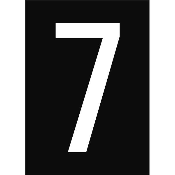 Brady, B-859, A4-Etiketten mit Zahlen und Buchstaben, Magnetischer Kunststoff, Weiß auf Schwarz, 297 x 210 mm, permanent, Beschriftung: 7 (1 Schild/P