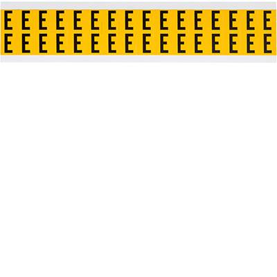 Brady, 1520-E, B-946, Vinyl, Buchstabe E, Schwarz auf Gelb, 14 x 19mm, Schrifthöhe 15mm(25 K. á 32 E.)