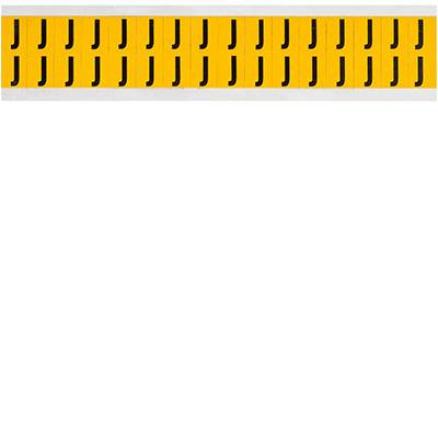 Brady, 1520-J, B-946, Vinyl, Buchstabe J, Schwarz auf Gelb, 14 x 19mm, Schrifthöhe 15mm(25 K. á 32 E.)