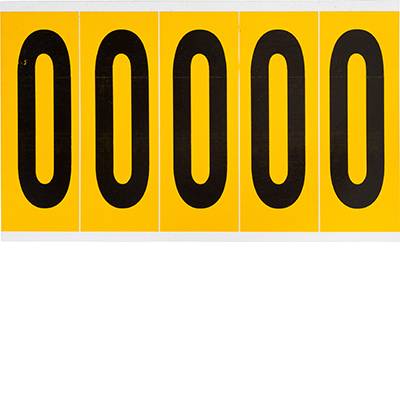 Brady, B-946, 1560-0, Vinyl, Beschriftung: 0, Schwarz auf Gelb, 44 x 127mm, Schrifthöhe 98mm(25 K. á 5 E.)