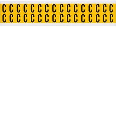 Brady, 1520-C, B-946, Vinyl, Buchstabe C, Schwarz auf Gelb, 14 x 19mm, Schrifthöhe 15mm(25 K. á 32 E.)