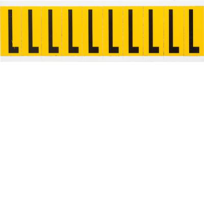 Brady, 1534-L, B-946, Vinyl, Beschriftung: L, Schwarz auf Gelb, 22 x 57mm, Schrifthöhe 50mm(25 K. á 10 E.)