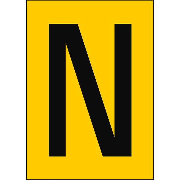 Brady, B-7541, A4-Etiketten mit Zahlen und Buchstaben, Laminierter Polyester, Schwarz auf Gelb, 297 x 210 mm, permanent, Beschriftung: N (1 Schild/Pac