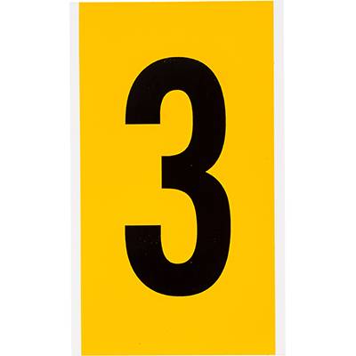 Brady, B-946, 1570-3, Vinyl, Beschriftung: 3, Schwarz auf Gelb, 127 x 228mm, Schrifthöhe 152mm(25 K. á 1 E.)