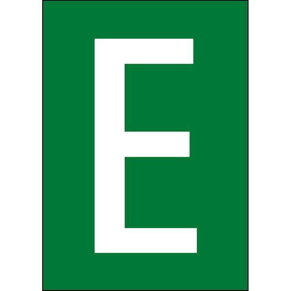Brady, B-859, A4-Etiketten mit Zahlen und Buchstaben, Magnetischer Kunststoff, Weiß auf Grün, 297 x 210 mm, permanent, Beschriftung: E (1 Schild/Pac