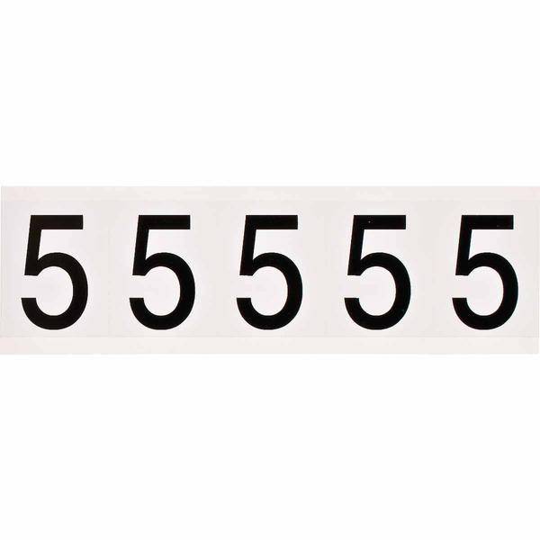 Brady, B-946, 9714-5, Vinyl, Schwarz auf Weiß, Beschriftung: 5, 46 x 57mm, Schrifthöhe 49mm(25 K. á 5 E.)