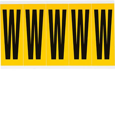 Brady, B-946, 1560-W, Vinyl, Beschriftung: W, Schwarz auf Gelb, 44 x 127mm, Schrifthöhe 98mm(25 K. á 5 E.)