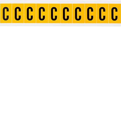 Brady, 1530-C, B-946, Vinyl, Buchstabe C, Schwarz auf Gelb, 22 x 38mm, Schrifthöhe 25mm(25 K. á 10 E.)