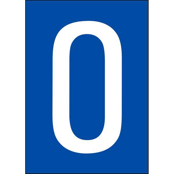 Brady, B-859, A4-Etiketten mit Zahlen und Buchstaben, Magnetischer Kunststoff, Weiß auf Blau, 297 x 210 mm, permanent, Beschriftung: 0 (1 Schild/Pack