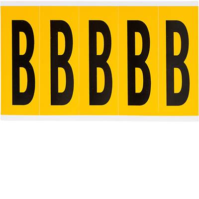 Brady, B-946, 1560-B, Vinyl, Beschriftung: B, Schwarz auf Gelb, 44 x 127mm, Schrifthöhe 98mm(25 K. á 5 E.)