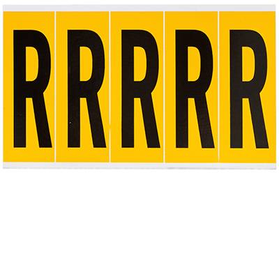 Brady, B-946, 1560-R, Vinyl, Beschriftung: R, Schwarz auf Gelb, 44 x 127mm, Schrifthöhe 98mm(25 K. á 5 E.)