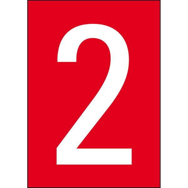 Brady, B-859, A4-Etiketten mit Zahlen und Buchstaben, Magnetischer Kunststoff, Weiß auf Rot, 297 x 210 mm, permanent, Beschriftung: 2 (1 Schild/Pack)
