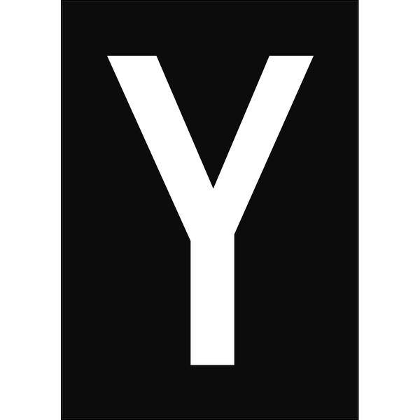 Brady, B-859, A4-Etiketten mit Zahlen und Buchstaben, Magnetischer Kunststoff, Weiß auf Schwarz, 297 x 210 mm, permanent, Beschriftung: Y (1 Schild/P