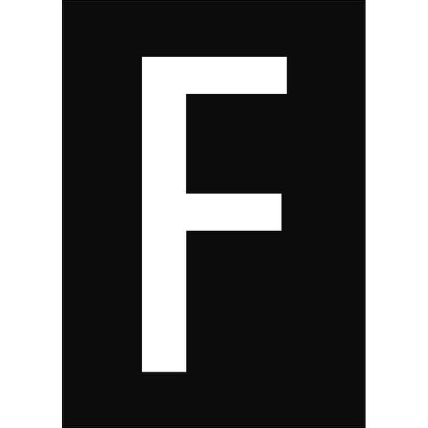 Brady, B-859, A4-Etiketten mit Zahlen und Buchstaben, Magnetischer Kunststoff, Weiß auf Schwarz, 297 x 210 mm, permanent, Beschriftung: F (1 Schild/P