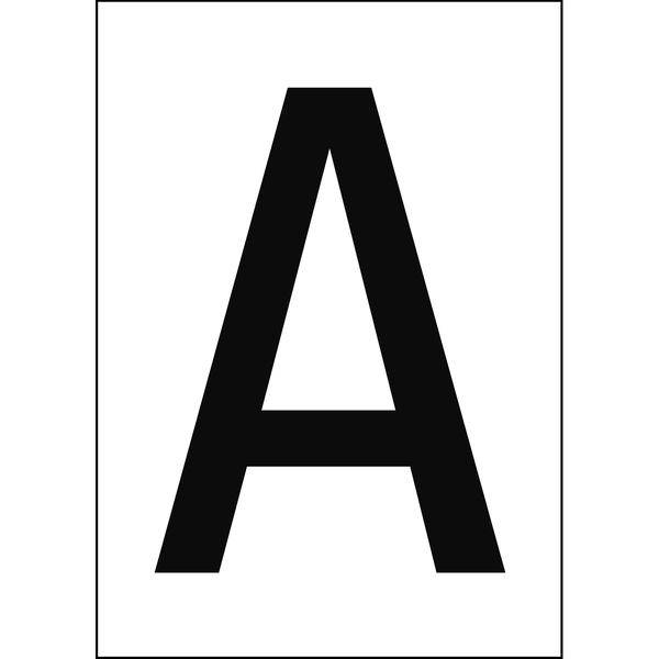 Brady, B-7541, A4-Etiketten mit Zahlen und Buchstaben, Laminierter Polyester, Schwarz auf Weiß, 297 x 210 mm, permanent, Beschriftung: A (1 Schild/Pa