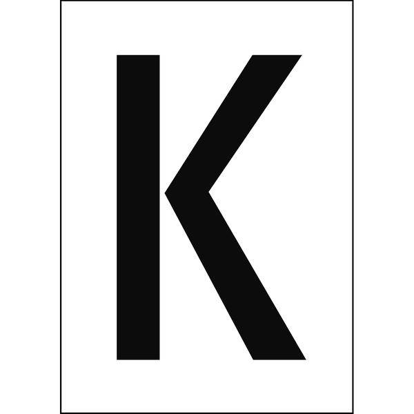 Brady, B-7541, A4-Etiketten mit Zahlen und Buchstaben, Laminierter Polyester, Schwarz auf Weiß, 297 x 210 mm, permanent, Beschriftung: K (1 Schild/Pa