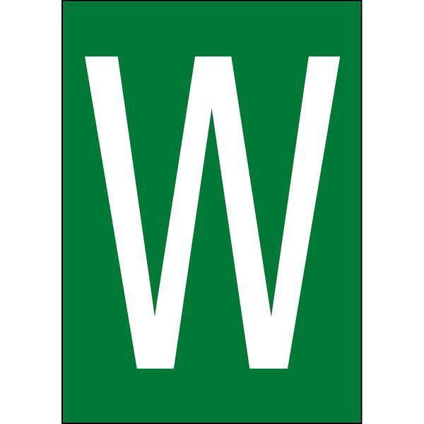 Brady, B-859, A4-Etiketten mit Zahlen und Buchstaben, Magnetischer Kunststoff, Weiß auf Grün, 297 x 210 mm, permanent, Beschriftung: W (1 Schild/Pac