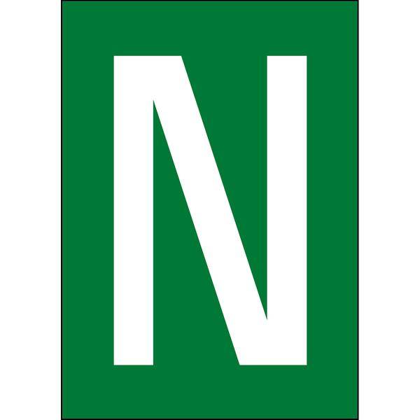 Brady, B-7541, A4-Etiketten mit Zahlen und Buchstaben, Laminierter Polyester, Weiß auf Grün, 297 x 210 mm, permanent, Beschriftung: N (1 Schild/Pack