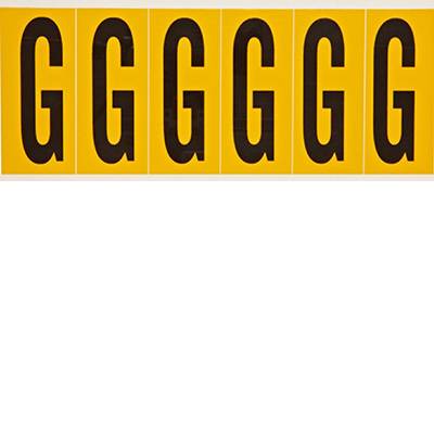 Brady, 1550-G, B-946, Vinyl, Beschriftung: G, Schwarz auf Gelb, 38 x 89mm, Schrifthöhe 75mm(25 K. á 6 E.)