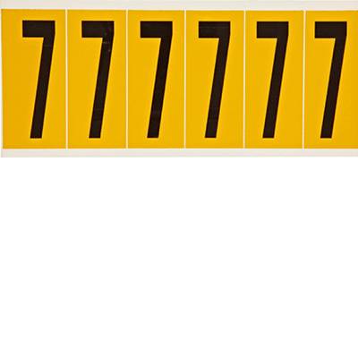 Brady, 1550-7, B-946, Vinyl, Beschriftung: 7, Schwarz auf Gelb, 38 x 89mm, Schrifthöhe 75mm(25 K. á 6 E.)