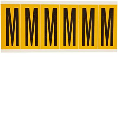 Brady, 1550-M, B-946, Vinyl, Beschriftung: M, Schwarz auf Gelb, 38 x 89mm, Schrifthöhe 75mm(25 K. á 6 E.)
