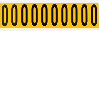 Brady, 1534-0, B-946, Vinyl, Beschriftung: 0, Schwarz auf Gelb, 22 x 57mm, Schrifthöhe 50mm(25 K. á 10 E.)