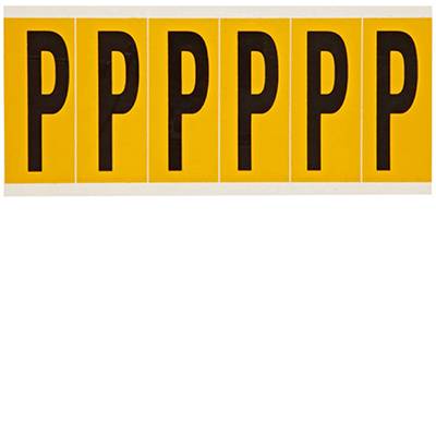 Brady, 1550-P, B-946, Vinyl, Beschriftung: P, Schwarz auf Gelb, 38 x 89mm, Schrifthöhe 75mm(25 K. á 6 E.)