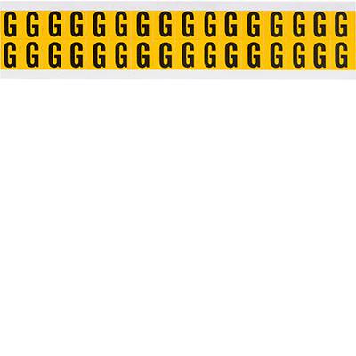 Brady, 1520-G, B-946, Vinyl, Buchstabe G, Schwarz auf Gelb, 14 x 19mm, Schrifthöhe 15mm(25 K. á 32 E.)