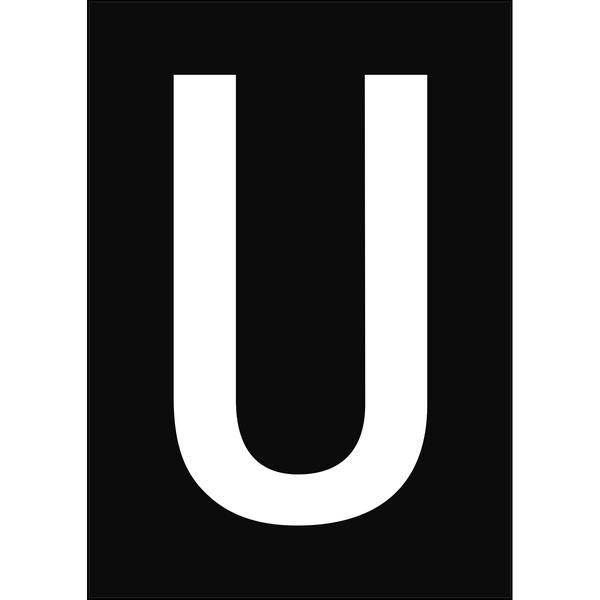 Brady, B-859, A4-Etiketten mit Zahlen und Buchstaben, Magnetischer Kunststoff, Schwarz auf Weiß, 297 x 210 mm, permanent, Beschriftung: U (1 Schild/P