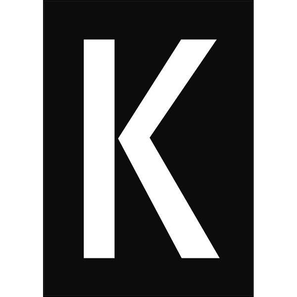 Brady, B-859, A4-Etiketten mit Zahlen und Buchstaben, Magnetischer Kunststoff, Weiß auf Schwarz, 297 x 210 mm, permanent, Beschriftung: K (1 Schild/P