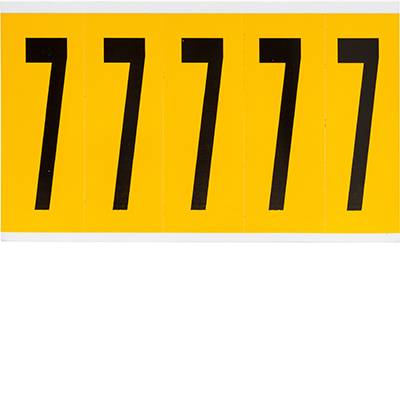 Brady, B-946, 1560-7, Vinyl, Beschriftung: 7, Schwarz auf Gelb, 44 x 127mm, Schrifthöhe 98mm(25 K. á 5 E.)