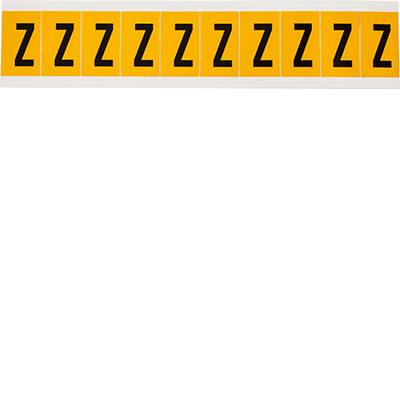 Brady, 1530-Z, B-946, Vinyl, Buchstabe Z, Schwarz auf Gelb, 22 x 38mm, Schrifthöhe 25mm(25 K. á 10 E.)