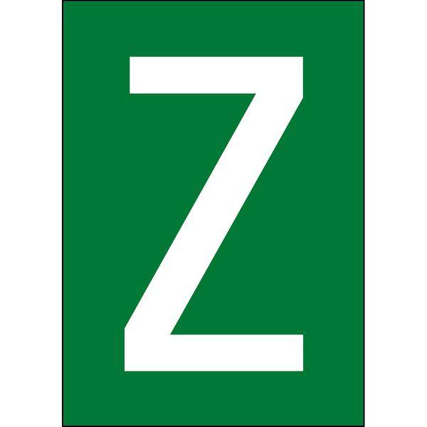 Brady, B-859, A4-Etiketten mit Zahlen und Buchstaben, Magnetischer Kunststoff, Weiß auf Grün, 297 x 210 mm, permanent, Beschriftung: Z (1 Schild/Pac