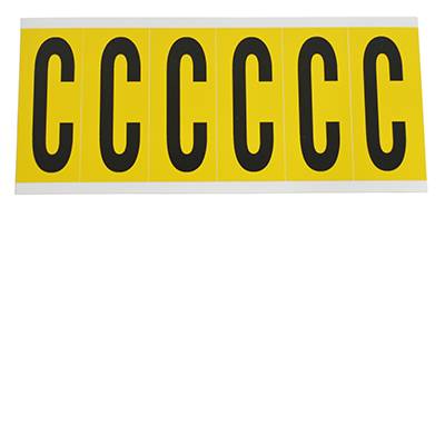 Brady, 1550-C, B-946, Vinyl, Beschriftung: C, Schwarz auf Gelb, 38 x 89mm, Schrifthöhe 75mm(25 K. á 6 E.)