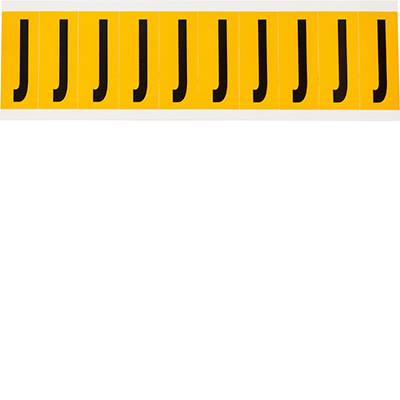 Brady, 1534-J, B-946, Vinyl, Beschriftung: J, Schwarz auf Gelb, 22 x 57mm, Schrifthöhe 50mm(25 K. á 10 E.)