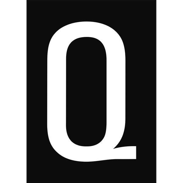 Brady, B-859, A4-Etiketten mit Zahlen und Buchstaben, Magnetischer Kunststoff, Schwarz auf Weiß, 297 x 210 mm, permanent, Beschriftung: Q (1 Schild/P