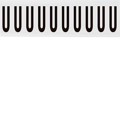 Brady, B-500, NL-W225-U, Einzelbuchstaben, Vinylgewebe, Schwarz auf Weiß, 57 x 22 mm, Schrifthöhe 49 mm, wiederablösbar (25 Karten á 10 E.)