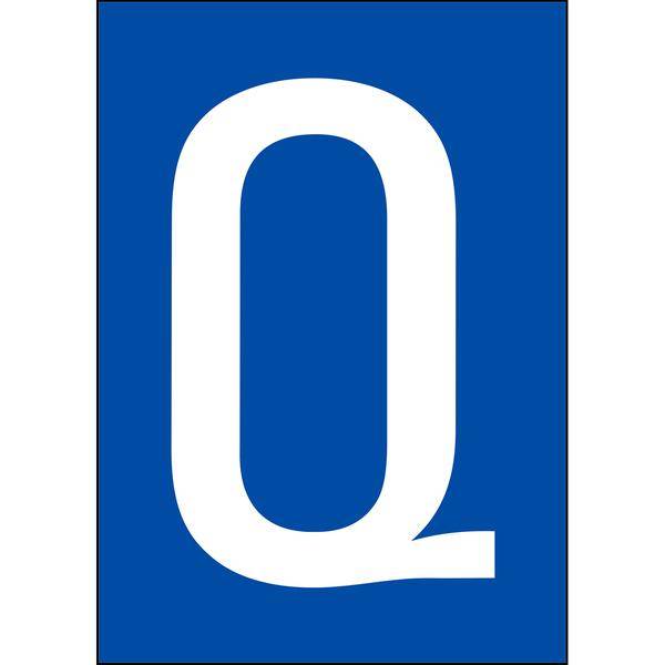 Brady, B-859, A4-Etiketten mit Zahlen und Buchstaben, Magnetischer Kunststoff, Weiß auf Blau, 297 x 210 mm, permanent, Beschriftung: Q (1 Schild/Pack