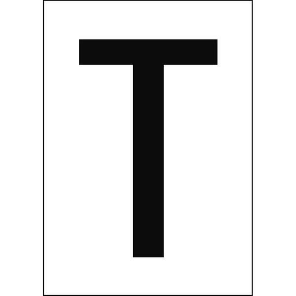 Brady, B-7541, A4-Etiketten mit Zahlen und Buchstaben, Laminierter Polyester, Schwarz auf Weiß, 297 x 210 mm, permanent, Beschriftung: T (1 Schild/Pa