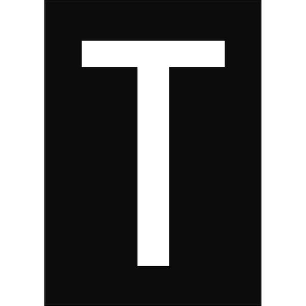 Brady, B-859, A4-Etiketten mit Zahlen und Buchstaben, Magnetischer Kunststoff, Weiß auf Schwarz, 297 x 210 mm, permanent, Beschriftung: T (1 Schild/P