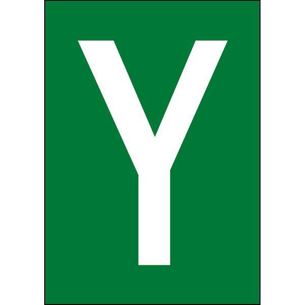 Brady, B-859, A4-Etiketten mit Zahlen und Buchstaben, Magnetischer Kunststoff, Weiß auf Grün, 297 x 210 mm, permanent, Beschriftung: Y (1 Schild/Pac