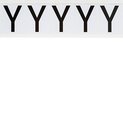 Brady, 9714-Y, B-946, Vinyl, Schwarz auf Weiß, Beschriftung: Y, 46 x 57mm, Schrifthöhe 49mm(25 K. á 5 E.)
