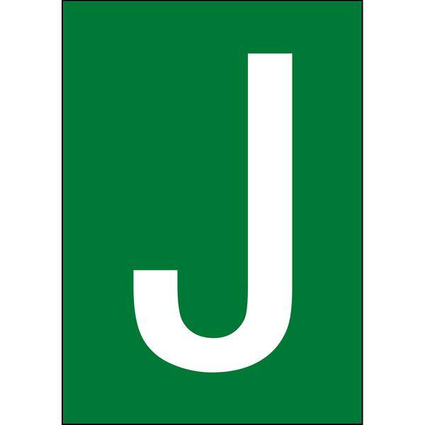Brady, B-859, A4-Etiketten mit Zahlen und Buchstaben, Magnetischer Kunststoff, Weiß auf Grün, 297 x 210 mm, permanent, Beschriftung: J (1 Schild/Pac