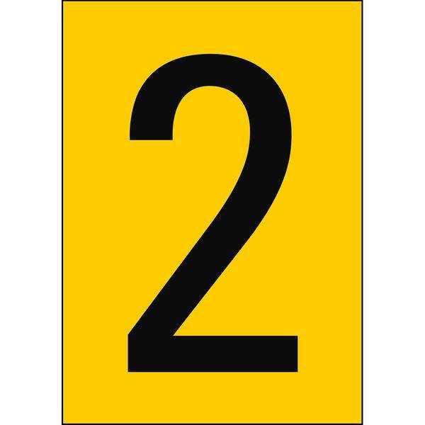 Brady, B-859, A4-Etiketten mit Zahlen und Buchstaben, Magnetischer Kunststoff, Schwarz auf Gelb, 297 x 210 mm, permanent, Beschriftung: 2 (1 Schild/Pa