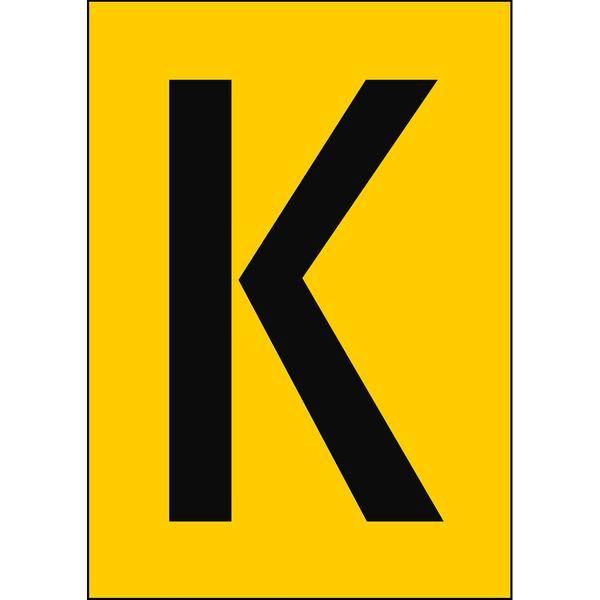Brady, B-859, A4-Etiketten mit Zahlen und Buchstaben, Magnetischer Kunststoff, Schwarz auf Gelb, 297 x 210 mm, permanent, Beschriftung: K (1 Schild/Pa